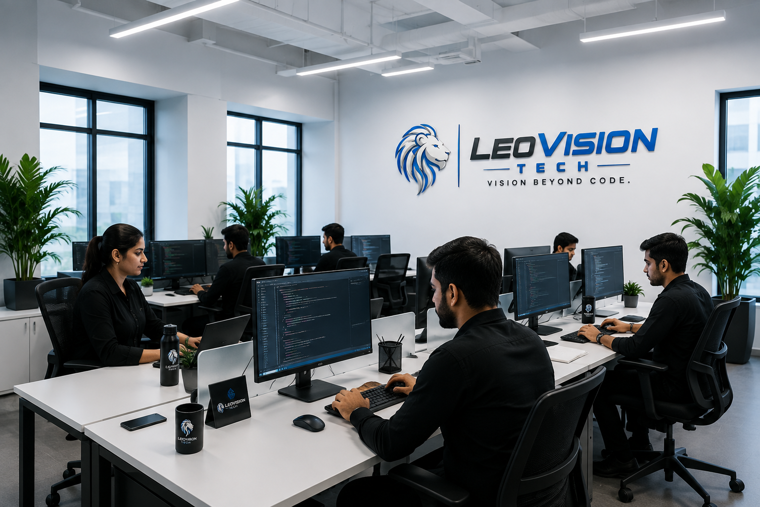 LeoVision Tech team working together